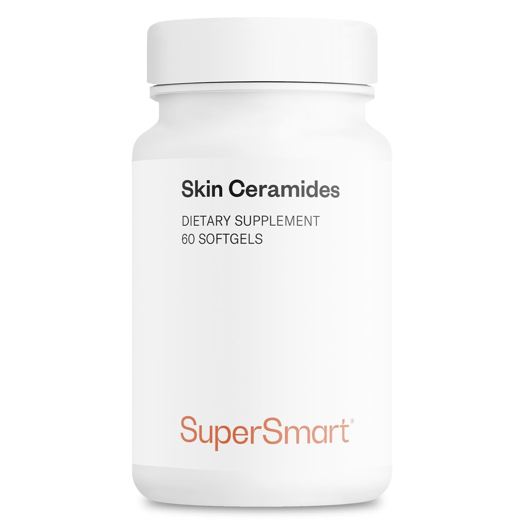 Supersmart - Skin Ceramids - çinko ile - Güçlü Skin Hydration, Protection & Care Supplement | Non-GMO - 60 Softgels