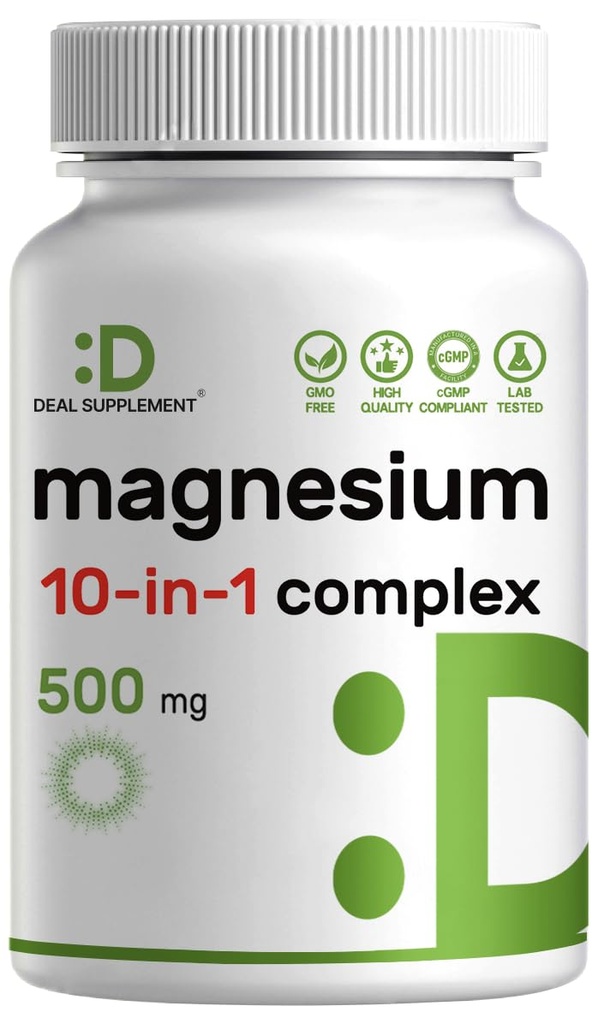 Συγκρότημα μαγνησίου 500mg, 240 κάψουλες Veggie 