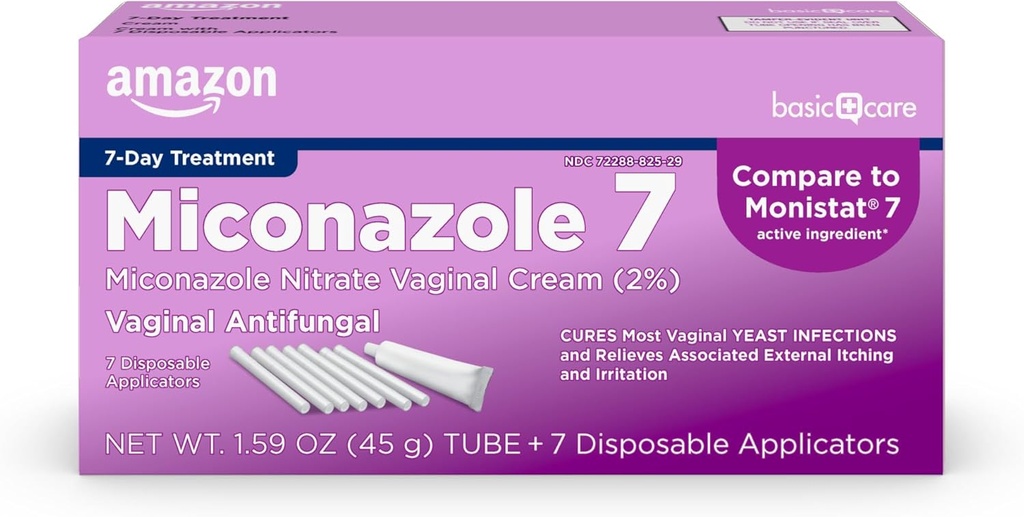 Temel Bakım Miconazole 7, Miconazole Nitrate Vaginal Cream 2 Percent, 7Day Yeast Enfeksiyon Tedavisi Kadınlar için, Feminine Care, 1.59 ounce (Pazar)
