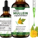 Mullein Leaf ile sıvı damlaları, Lungs Organik Respiratory ATM Alkol Ücretsiz, Lung Cleanse for Immune and Respiratory Health Support, White