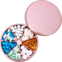 Metal Pill Organizer 7 Karşılaştırma Pill Kaynağı - Ağır Duty Pill Box Sular Pill Konteyner Büyük Günlük Pill Vaka İlaç Vitaminleri Balık Yağları Supplements, 0.39lb (Pink)