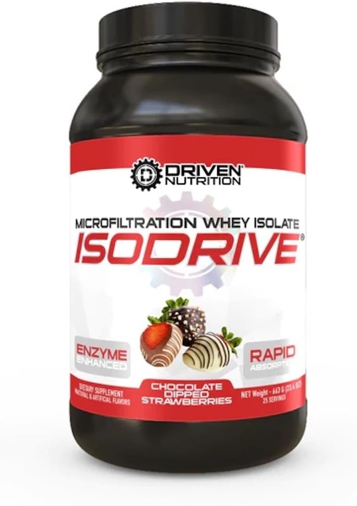Driven Beslenme ISODRIVE Premium Whey Isolate (2 Pound, Chocolate Dipped Strawberries)