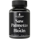 Saw Palmetto + Biotin Advanced 2-in-1 Combo for Hair growth. Vegan Capsules Supplement with Natural Saw Palmetto Extract + 10000mcg Biotin. Erkekler ve Kadınlar için saç dökülmesi ve Regrowth Pills. ADAMUS Blocker