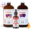 LIQUIDHEALTH Yetişkin Focus & Energy Liquid Vitamin Sche with Mega Energy B-Complex, USDA Organik Me12 Drops, Neurologic Nootropic Focus Supplement - Boost Energy, Mood - USA Made, Vegan, Non-GMO