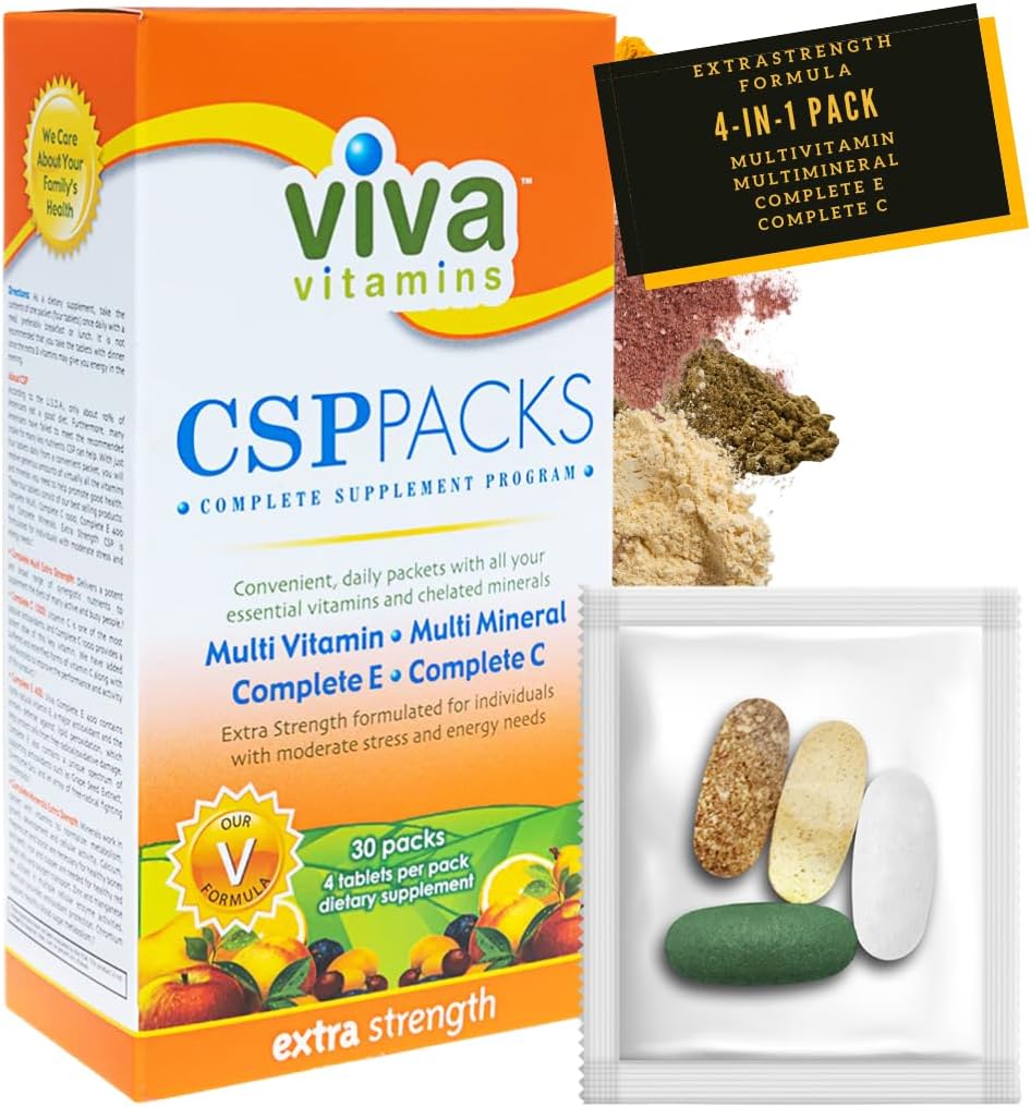 CSP Packs Extra Strength - Multivitamin και Multi Mineral Συμπληρώματα Πλήρης E & C, Ανοσία συμπληρώματα βιταμίνης για τις γυναίκες Menand, Complete Wellness Formula για την ανοσοποιητική υποστήριξη, 30 συσκευασίες