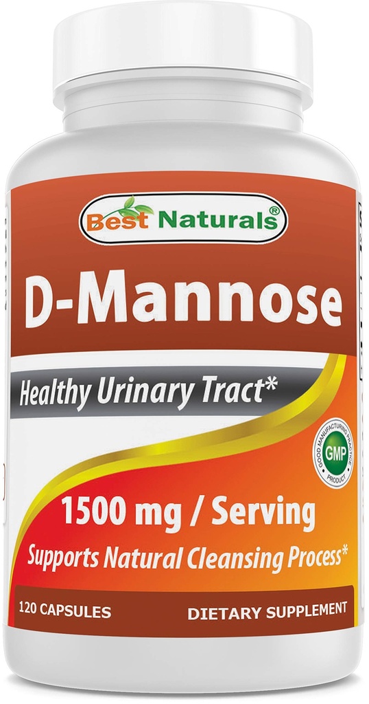 En İyi Doğallar D-Mannose Capsules - Urinary Tract Cleanse Supplement 1500 mg/Serving - 120 Count