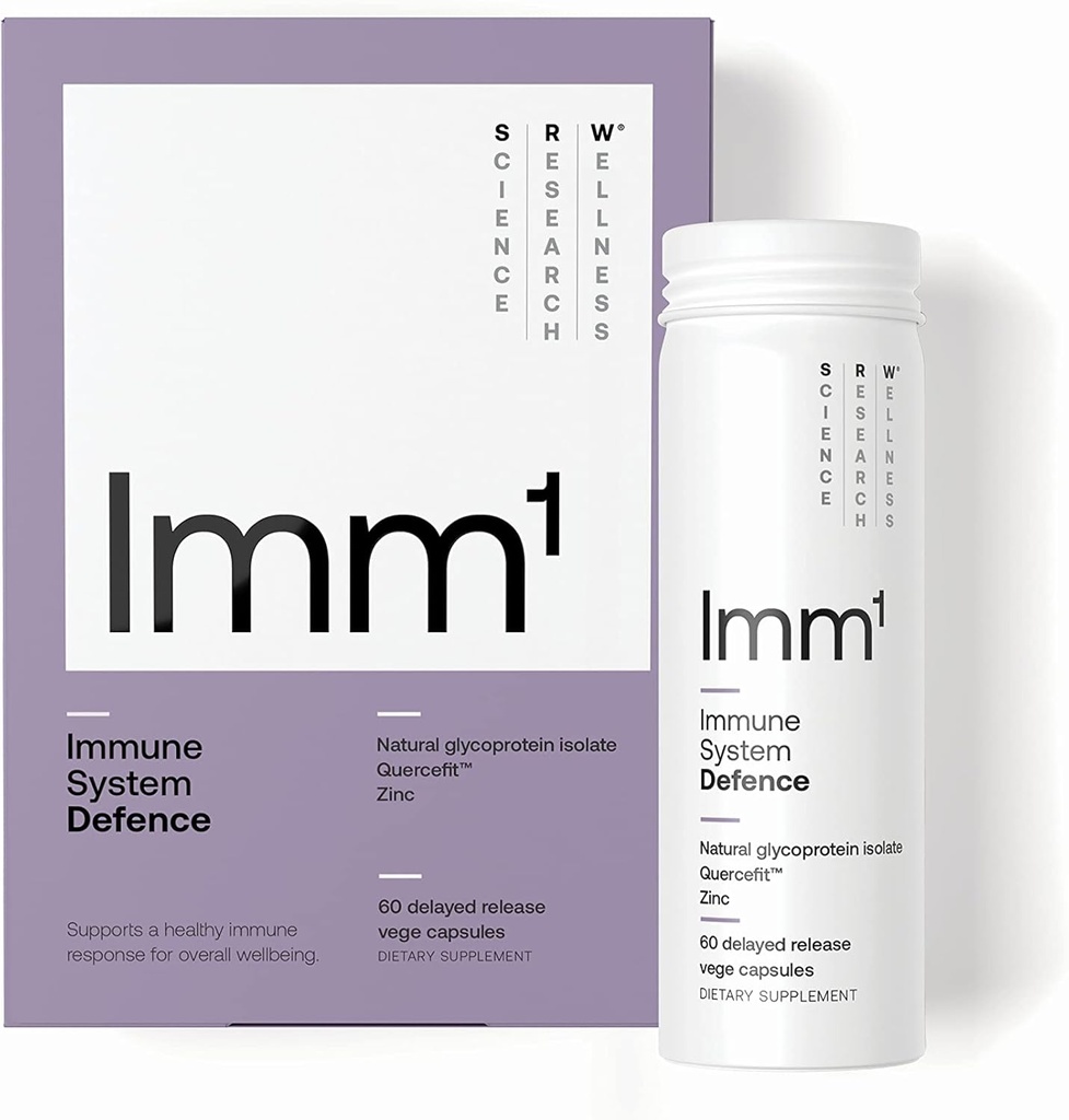 SRW Imm1 Savunma | Destekler Immune System Health | 60 Vege Capsules | Tamam for Immune Response | Contains Natural Glycoprotein Isolate (Muno-IgYTM) ve Quercetin