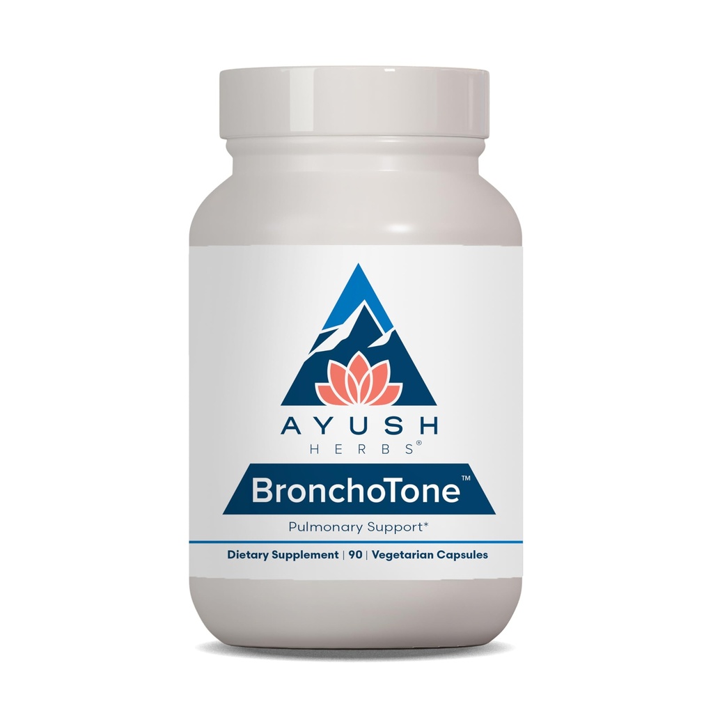 Ayush Herbs Bronchotone - Bronchial Support, Respiratory and Immune-Demek Kadınlar ve Erkekler için Destek Supplement, Yetişkinler, Pulmonary Care Supplement - 90 Vegetarian Capsules (1 Count)
