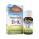 Carlson - Σούπερ Καθημερινή D3 + K2, 50 mcg D3 + 45 mcg MK-7, Heart & Bone Health, 90 Υγρές σταγόνες, 2.54 ml