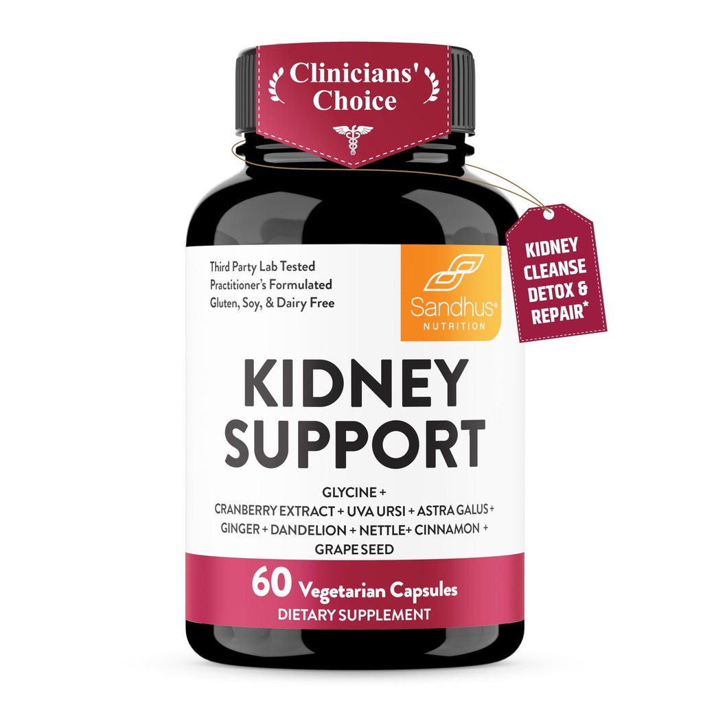 Sandhu's Kidney Cleanse Detox & Tamir Support Supplement for Men and Women | with Cranberry Extract | Helps Support Kidney & Urinary Tract Health | 60 Vegetarian Capsules (Pazar 1)