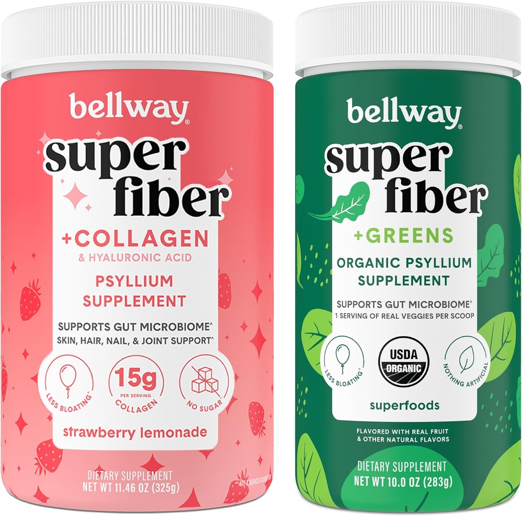 Bellway Super Fiber Toz + Collagen, Strawberry Lemonade Super Fiber + Yeşiller