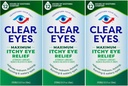 Clear Eyes maximum Itchy Eye Relief Eye Drops, 0,5 Fl Oz (Pack of 3)