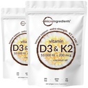 2 Pack Vitamin D3 10000 iu Plus K2 (MK-7) 200 mcg, 300 Virgin Coconut Oil Yumuşakgels | 1 Vitamin D & K Kompleks | Destekler Gıda Apsiyon, Bone, Immune, & Heart Health - Swallow