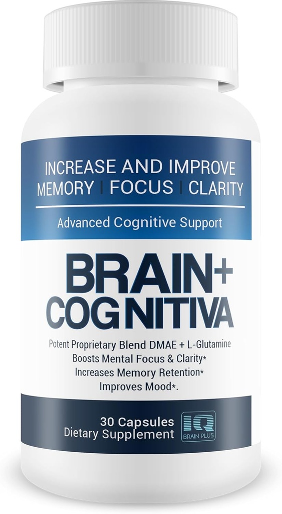 Brain+ Cognitiva - Gelişmiş Bilişsel Destek - Ruh Focus'u artırma ve Destekleyin - Beyin Desteği ve Opti Nootropic Boost için Alfa-GPC Capsules