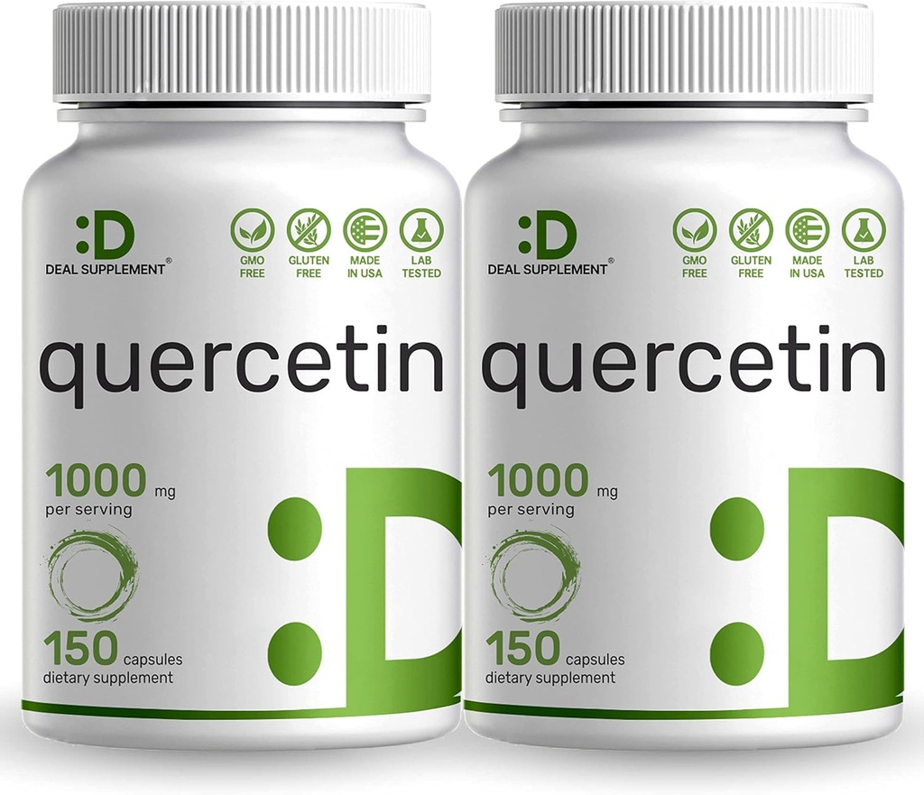 Quercetin 1000 mg In Service (2 Pack) | 300 Capsules, High Bio available Flavonoids, Third Party Tested, Supports Health Immune System, Non-GMO, No Glutententen