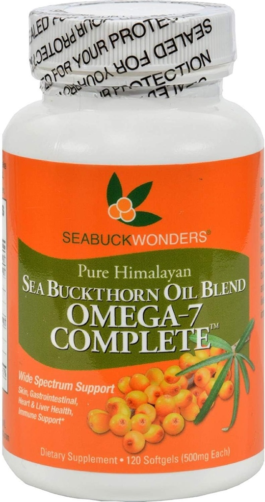 Seabuck Wonders Sea Buckthorn Oil Assembly - 500 mg - Omega 7 Tamam - Doğal - Gluten Free - 120 Softgels (Pack of 2)