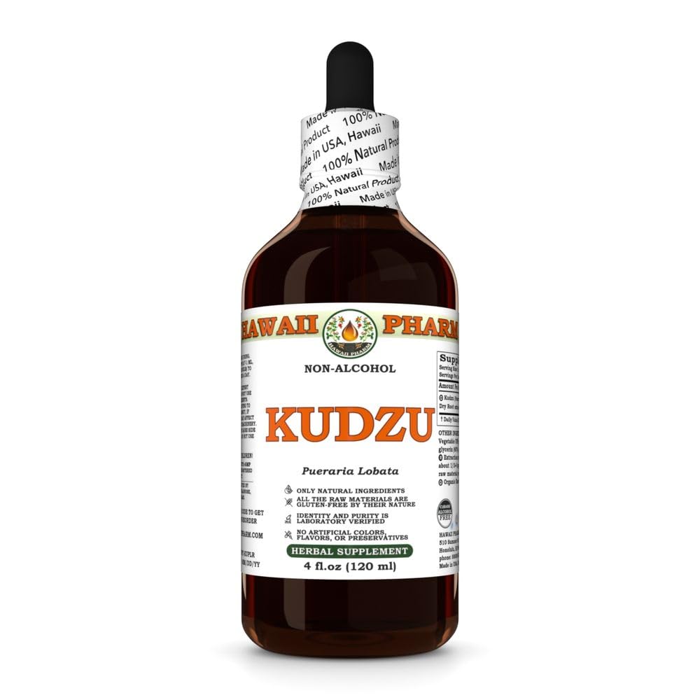 Hawaii Pharm Kudzu εκχύλισμα χωρίς αλκοόλ, Γλυκερίτης για την ευεξία του ήπατος, προωθεί τη λειτουργία της καρδιάς, υποστηρίζει καρδιαγγειακό ισοζύγιο, προστατεύει το συκώτι από την οξείδωση βλάβη, Καταπραΰνει την ένταση κεφαλής - 4 fl.oz