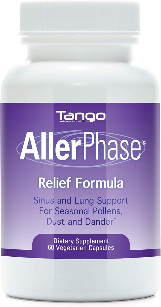 AllerPhase Natural Herbal Sinus και Lung Relief Supplement για εποχιακή αναπνευστική δυσφορία που προκαλείται από Pollens, σκόνη, και Dander (60 κάψουλες χορτοφάγων)