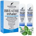 White Ink Breathe | Natural Essential Oil Inhaler Eucalyptus Peppermint | Congestion | Alerji | Focus | Aromaterapi Sinus Relief (2) (2)