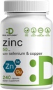Selenium + Copper, 240 Capsules, 8 Ay Supply, 1 Mineral Formula, çinko Picolinate Kompleksi Tamam, Yetişkinler ve Çocuklar için Sağlıklı Immune Sistemi Destekler