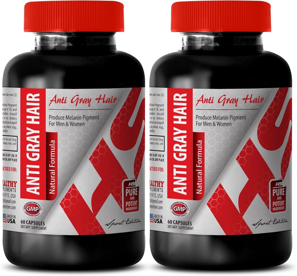 Folic Asit Organik - Anti Gray Saç Doğal Formula - Skin Health (2 Şişe) teşvik Yardım