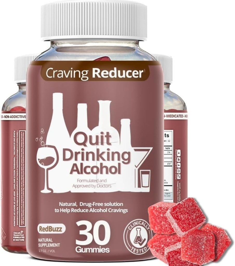 Alkolten Sober, Oldukça Alkollü Yardım - Çok-Vitamin Gummy Cravings, Anti Alkol, Liver Detox, Temel Destek / 30 Günlük Sayı (Quit Alkol)
