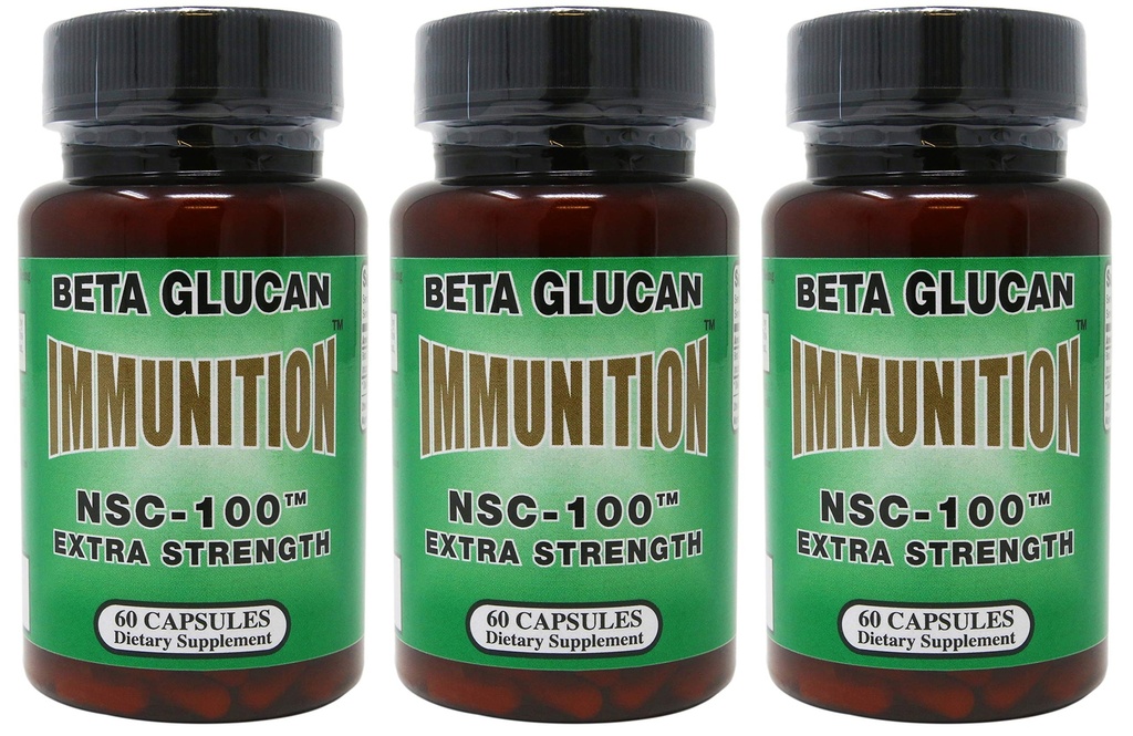 Nutritional Scientific Corporation Ανοσοποιητικό NSC 100 Extra Strength MG Beta Glucan - 60 Count (3 Pack)