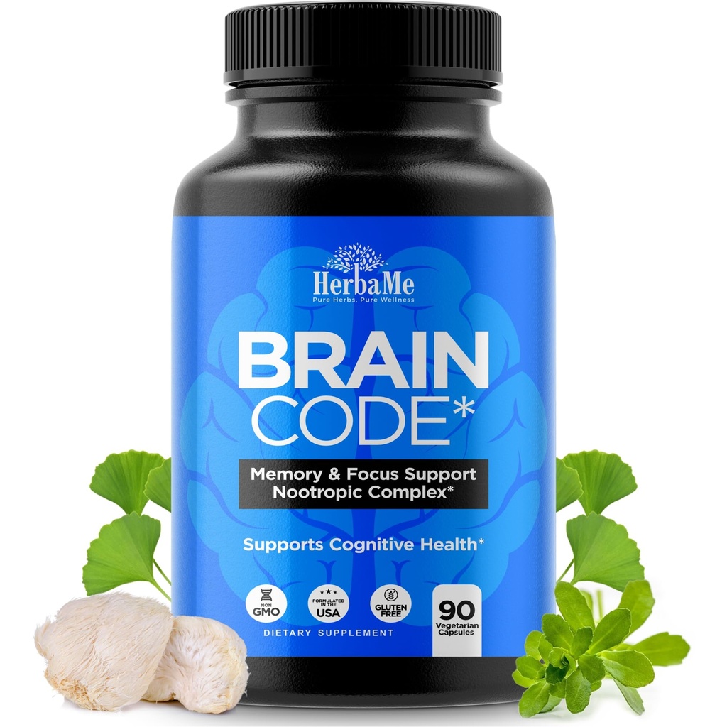 Κωδικός εγκεφάλου Nootropic Brain Συμπληρωματικό για τη μνήμη και εστίαση 