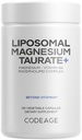 Kodaj Liposomal Magnezyum Taurate+ Supplement - Magnezyum Taurate, B6 Pyridoxal 5-Phosphate, 2-Month Supply - Liposomal Delivery, Vegan, Non-GMO, Gluten-Free, 120 Capsules