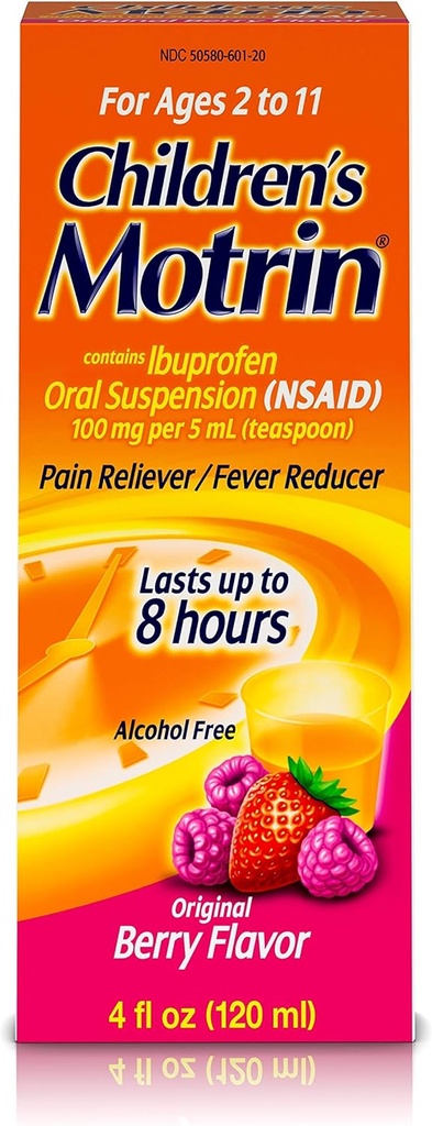 Motrin Çocuk Oral Suspension, Ibuprofen,Pain Relief, 4 Oz