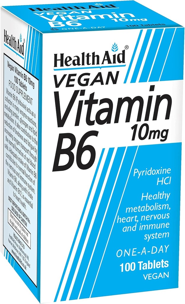 Sağlık Yardım Vitamini B6 (Pyridoksie HCl) 10 mg 100 Tablet