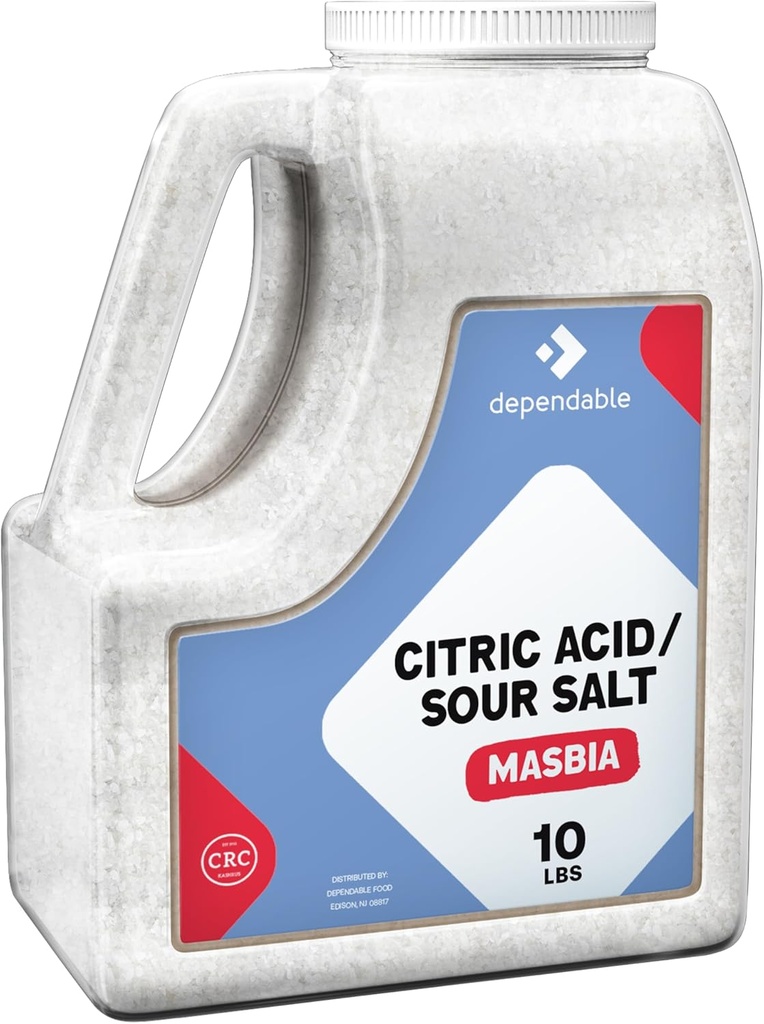 Bağlanabilir Gıda Citric Asit - 10 lb Bulk Jug - 100% Pure Sour Salt Food Grade, Allergen-Free, Non-GMO, Kosher - Cheese Making, Cocktails, Temizlik, Bath Bombs, & More