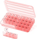 Aylık Pill Organizer 1 Times a Day,30 Day Pill Box,One Moon Pill Case Once a Day,31 Day Pillrecr for Vitamin,Pink