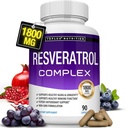 Resveratrol 1800 mg Antioksik Kompleksi - Sağlıklı Ağlama için Yüksek Potent Doğal Trans-Resveratrol Pills, Genel Sağlık Desteği, Immune System, Brain Function, for Men Women, 90 Capsules