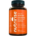 NutriRise Organic Ashwagandha Root Capsules with Black Pepper, 1300 mg, Natural Stress & Mood, Thyroid, and Immune Support Supplement, Clarity, Focus & Energy, Gluten Free, 120 Kont