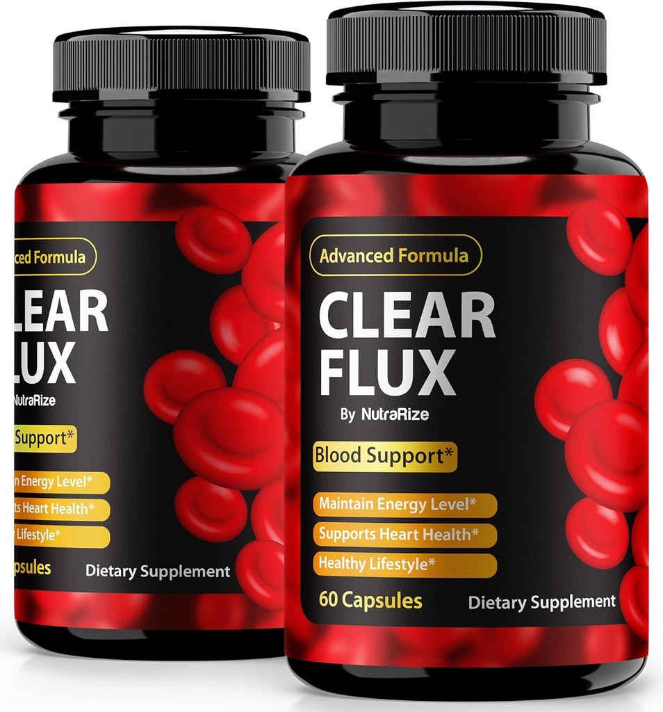 (2 Pack) Clear Flux Pills, Resmi ClearFlux Capsules, All-Natural Support, Premium Support to maintain Stable Levels & Health Circulation, Natural Clear Flux Health Review (120 Capsules)