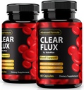 (2 Pack) Clear Flux Pills, Resmi ClearFlux Capsules, All-Natural Support, Premium Support to maintain Stable Levels & Health Circulation, Natural Clear Flux Health Review (120 Capsules)