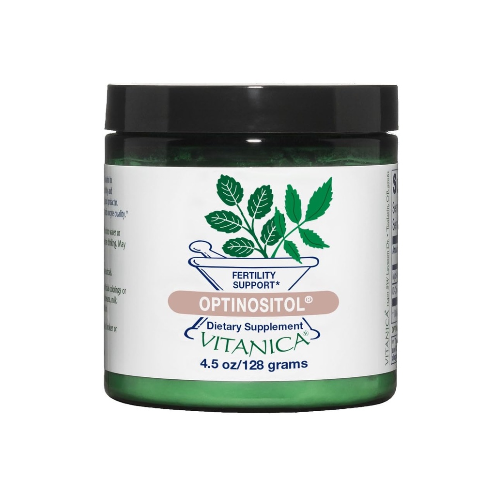 Vitanica Optinositol - Ovulation Support with Myo-Inositol & D-Chiro Inositol - Women's Health Supplement with 4000 mg Myo-Inositol Toz & 100 mg D Chiro Inositol - Pro Logo - 4.4 Oz