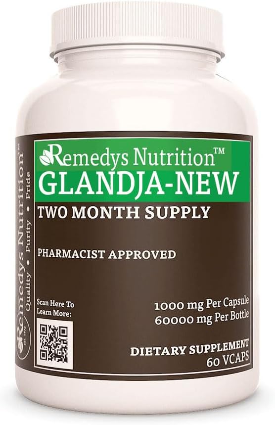 Remedy'nin beslenme GlandJa-New | 1.000 mg, 60 Vegan Capsules Perrietary Herbal Diyetsel Supplement