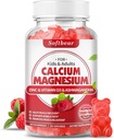 Kadınlar için yumuşak borulu çinko Magnezyum Gummies, Bone Strength, Vegan/Sugar-Free, Raspberry Flavor 60 Count