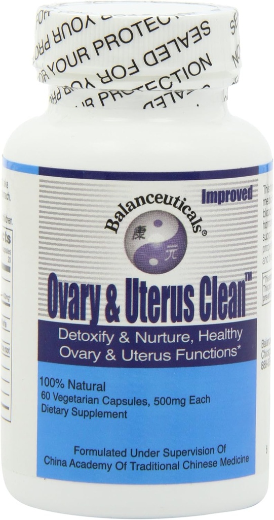 3 60 Kont Balanceuticals Ovary & Uterus Clean, 500 mg Diyetsel Supplement Capsules