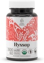 Hyssop USDA Organic 60 Capsules | High-Potency Natural Supplement | Sertifikalı Organik Vegetarian Capsules and Organic Hysop (Hyssopus outicinalis) herb (60 Capsules)