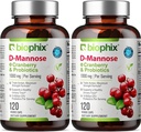 Biophix D-Mannose 1000 mg Capsules with Cranberry & Probiyotiks - Kadınlar için D Mannose Supplements - Urinary Tract & Bladder Health Support - Digestive Well-Being - 120 Vcaps 2 Pack