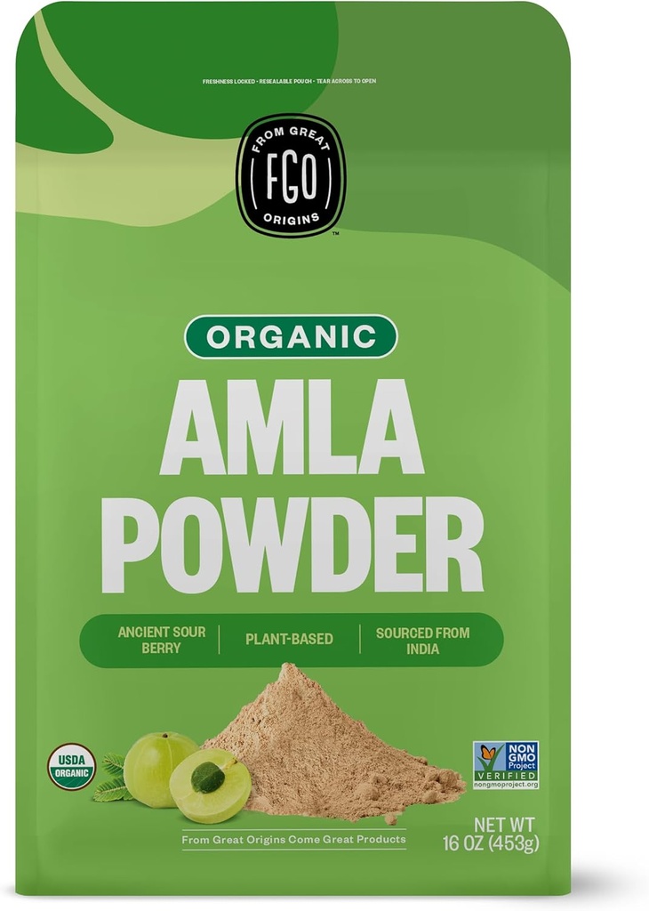FGO Organik Amla Tozu (Amalaki), Hindistan'dan% 100 Raw, 16oz (kırda 1)