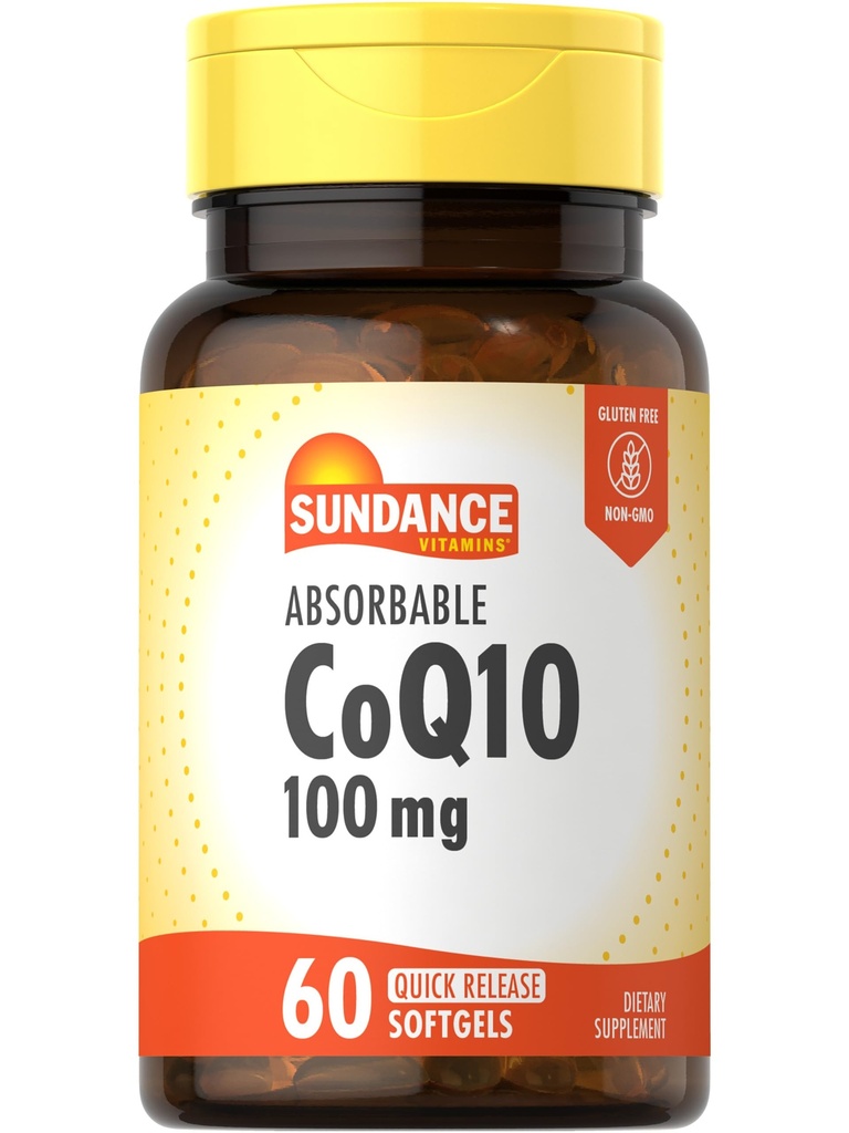 Sundance CoQ10 100mg Softgels | 60 Count | with Black Pepper Extract | Non-GMO & Gluten Free Supplement
