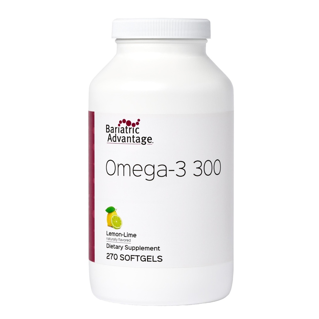 Bariatrik Avantajı Omega-3 300 EPA DHA Fish Oil Capsules, Sustainable Sourced Cold Water Fish - Lemon Lime, 270 Softgels