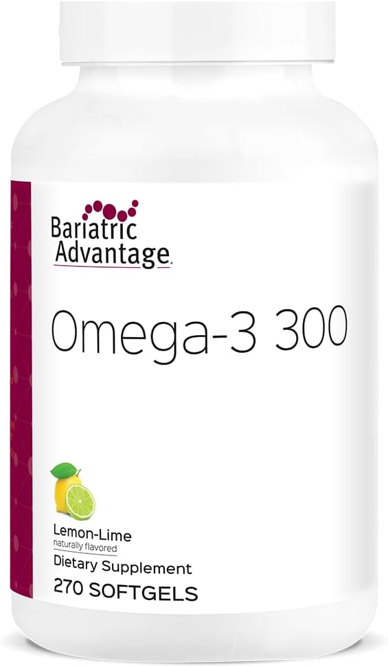 Bariatrik Avantajı Omega-3 300 EPA DHA Fish Oil Capsules, Sustainable Sourced Cold Water Fish - Lemon Lime, 270 Softgels