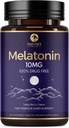 Melatonin 10 mg Fast Dissolve Supplements, Sleep Support Supplement for Yetişkinler - Ekstra Güçlü 10 mg Melatonin Tableti Restful Sleep Support, Strawberry Flavor, Sugar-Free Non-GMO - 60 Day Supply