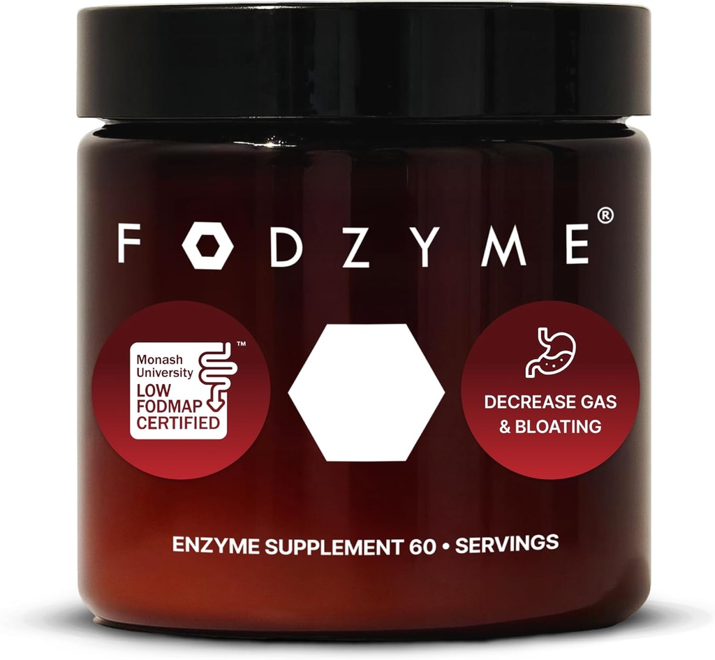 FODZYME® Home Kit Digestive Enzymes for Gut Health, Relief for Bloating, Gas, Constipation, Diarrhea, Κοιλιακό άλγος, Χαμηλή FODMAP, 60 Δόση
