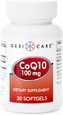 GeriCare CoQ10 100mg Softgels - Υψηλή απορρόφηση Co Q 10 συμπλήρωμα - εύκολο να καταπιούν Q10 συνένζυμο για άνδρες, γυναίκες, και ηλικιωμένους - 1 μήνα προσφοράς, 30 κόμης - Ταξίδι φιλικό
